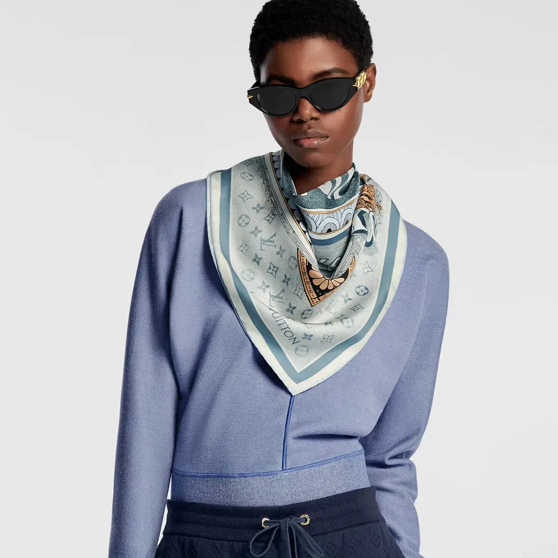 Louis Vuitton Платок-каре Malles Merveilleuses 90 Denim - фото 2