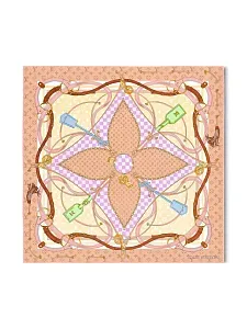 Louis Vuitton Платок-каре Flower And Straps 90 Beige - фото 1