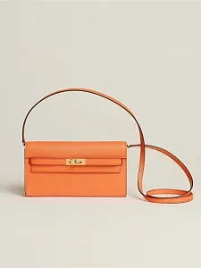 Hermès Кошелек Kelly To Go Orange Epsom Gold Hardware - фото 1