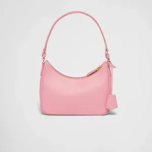 Prada Мини-сумка Re-Edition из сафьяновой кожи Petal Pink - фото 4