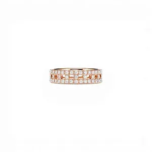 Tiffany & Co. Обручальное кольцо T True Wide Ring in Rose Gold with Pave Diamonds - фото 1