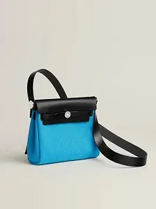 Hermès Сумка Herbag Zip 20 Bleu Riviera Noir Militaire Hunter Palladium Hardware - фото 2