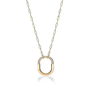 Tiffany & Co. Подвеска Lock Medium Pendant with Diamonds Yellow Gold - фото 1
