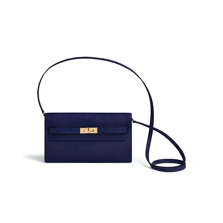 Кошелек Kelly To Go Bleu Saphir Epsom Gold Hardware Hermes - фото 1