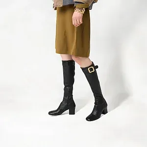 Miu Miu Сапоги из кожи наппа с пряжкой Black - фото 2