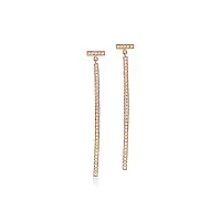 Tiffany & Co. Серьги T Diamond Bar Earrings Rose Gold - фото 1