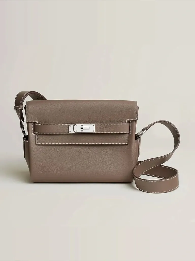 Сумка Hermes Kelly Messenger PM Etoupe Evercolor Palladium Hardware Нейтральный Etoupe - фото 1