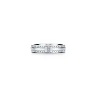 Tiffany & Co. Кольцо T Narrow Diamond Pave Ring White Gold - фото 1