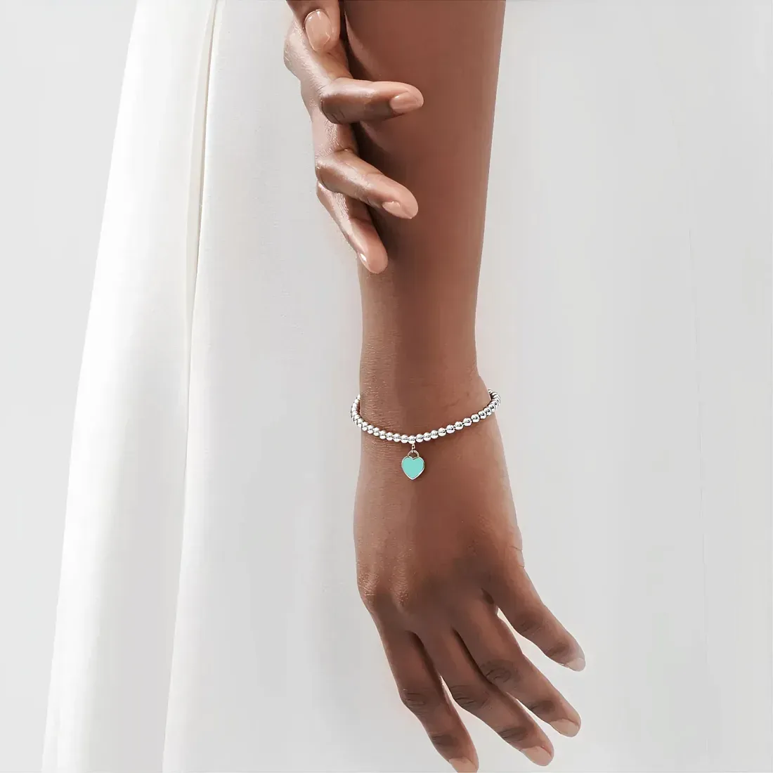 Tiffany & Co. Браслет Blue Heart Plaque Bead Bracelet Blue Tiffany Blue - фото 2