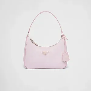 Prada Мини-сумка Re-Edition 2005 из Re-Nylon и сафьяновой кожи Alabaster Pink - фото 1