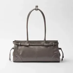 Prada Средняя кожаная сумка Pewter - фото 7