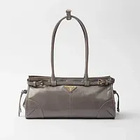 Prada Средняя кожаная сумка Pewter - фото 1