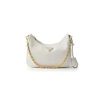 Prada Мини-сумка из сафьяновой кожи Re-Edition White - фото 1