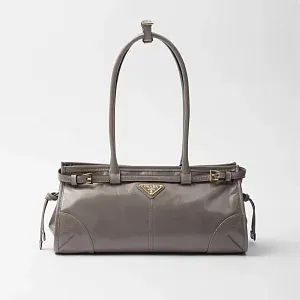 Prada Средняя кожаная сумка Pewter - фото 1
