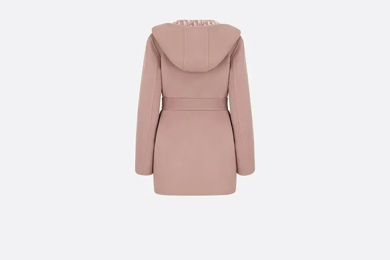 Укороченное шерстяное пальто с капюшоном и поясом Dior - фото 2
