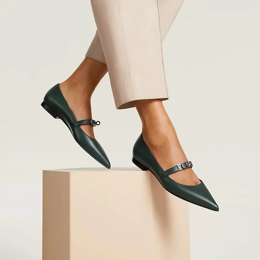 Hermès Балетки Kelly Vert Bouteille - фото 2