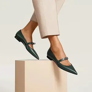 Hermès Балетки Kelly Vert Bouteille - фото 2