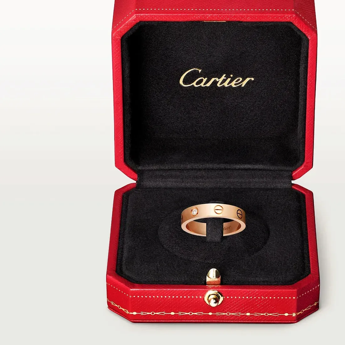Cartier Обручальное кольцо Love с одним бриллиантом Pink Gold - фото 5