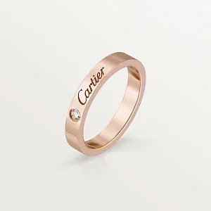 Cartier Обручальное кольцо с одним бриллиантом C de Pink Gold - фото 1