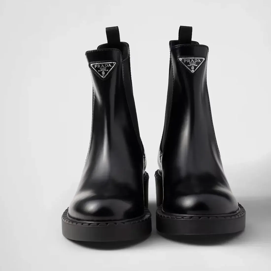 Prada Ботинки челси из полированной телячьей кожи - фото 6