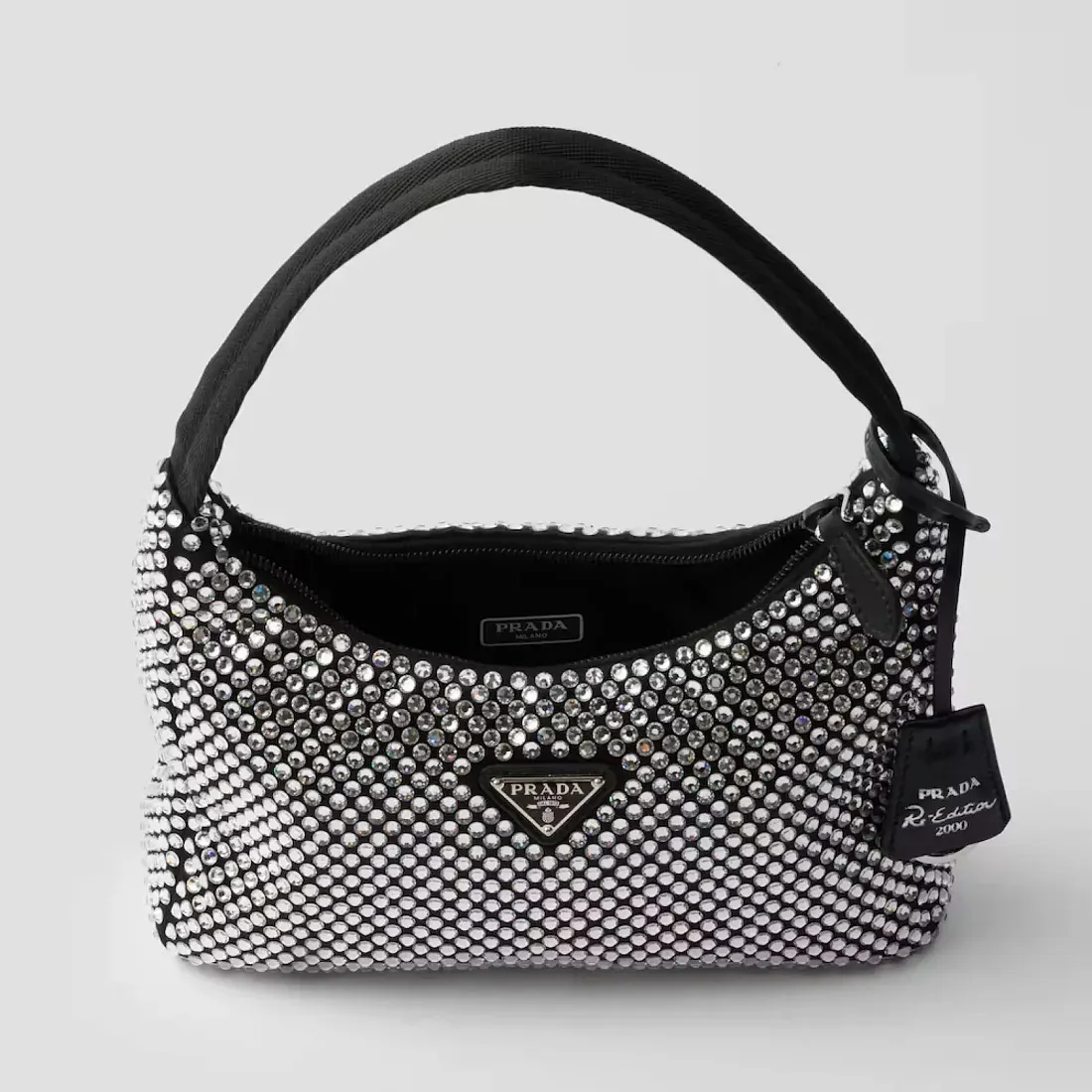 Prada Мини-сумка из сатина с кристаллами Crystal - фото 5