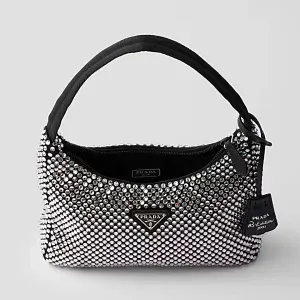 Prada Мини-сумка из сатина с кристаллами Crystal - фото 5
