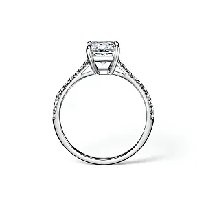 Tiffany & Co. Помолвочное кольцо Novo Emerald-cut Engagement Ring with a Pave Diamond Platinum Band - фото 5