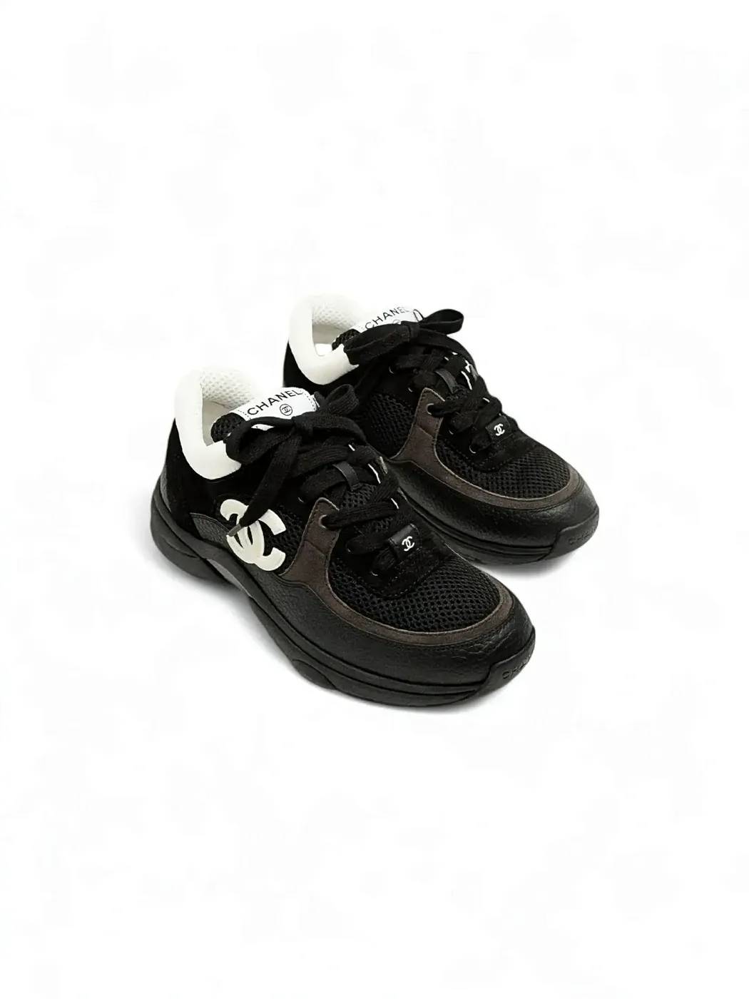 Chanel Кожаные кроссовки Black/White - фото 2