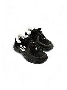Chanel Кожаные кроссовки Black/White - фото 2