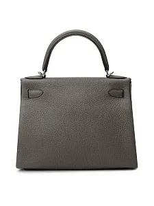 Hermès сумка Kelly 28 Clemence Gris Meyer PHW - фото 2
