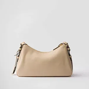 Prada Сумка на плечо Aimee Medium из кожи Travertine - фото 3