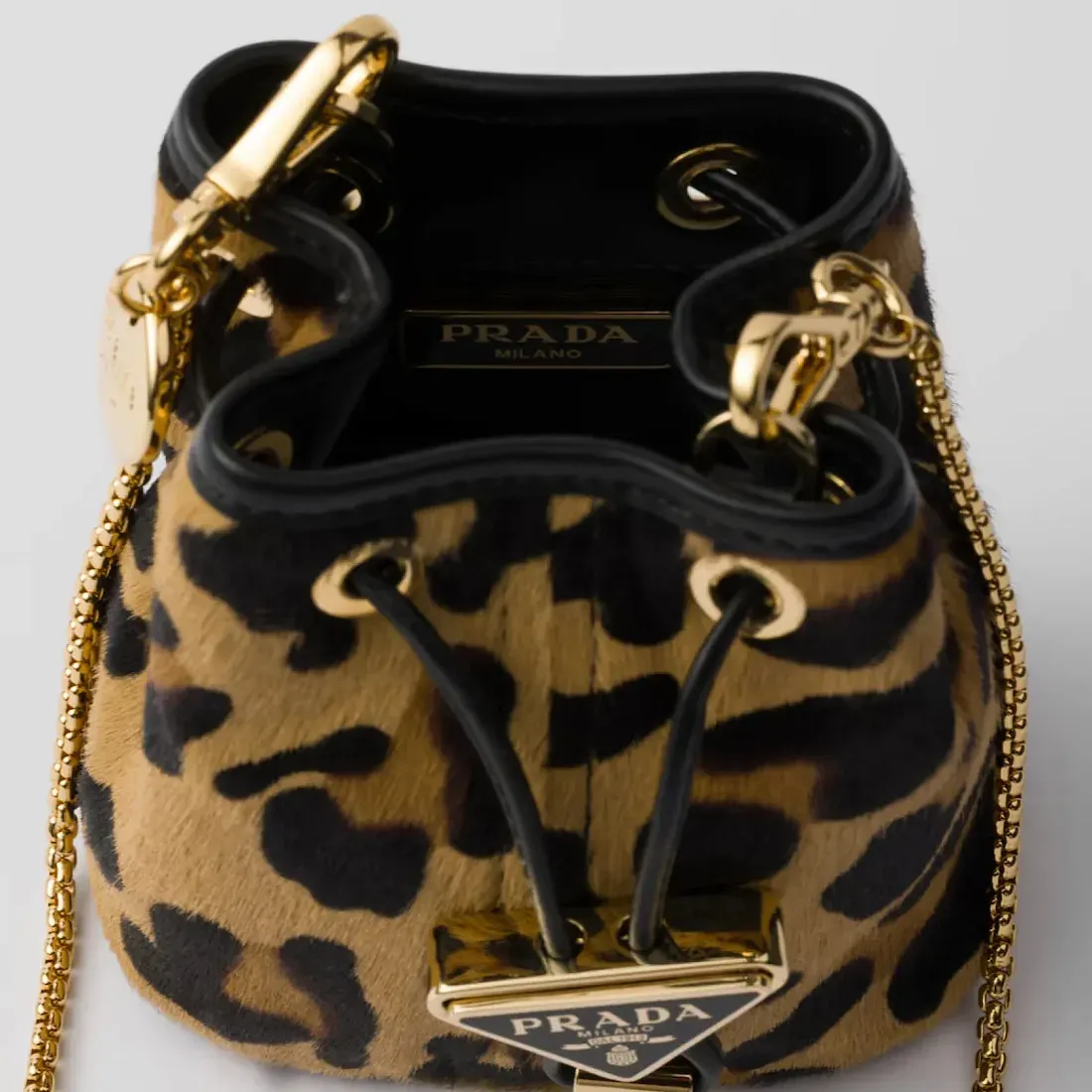 Prada Миниатюрный мешочек из принтованной кожи - фото 4