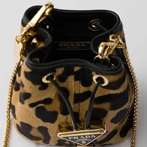Prada Миниатюрный мешочек из принтованной кожи - фото 4