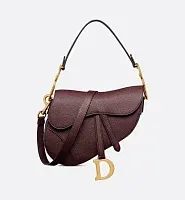 Dior Сумка Saddle с ремнем Burgundy - фото 1