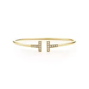 Tiffany & Co. Браслет T Diamond Wire Bracelet Yellow Gold - фото 1