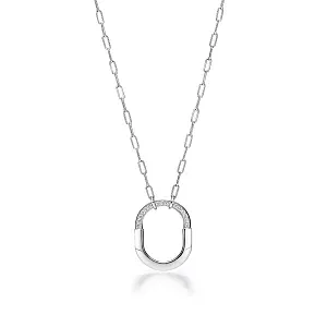 Tiffany & Co. Подвеска Lock Medium Pendant with Diamonds White Gold - фото 1