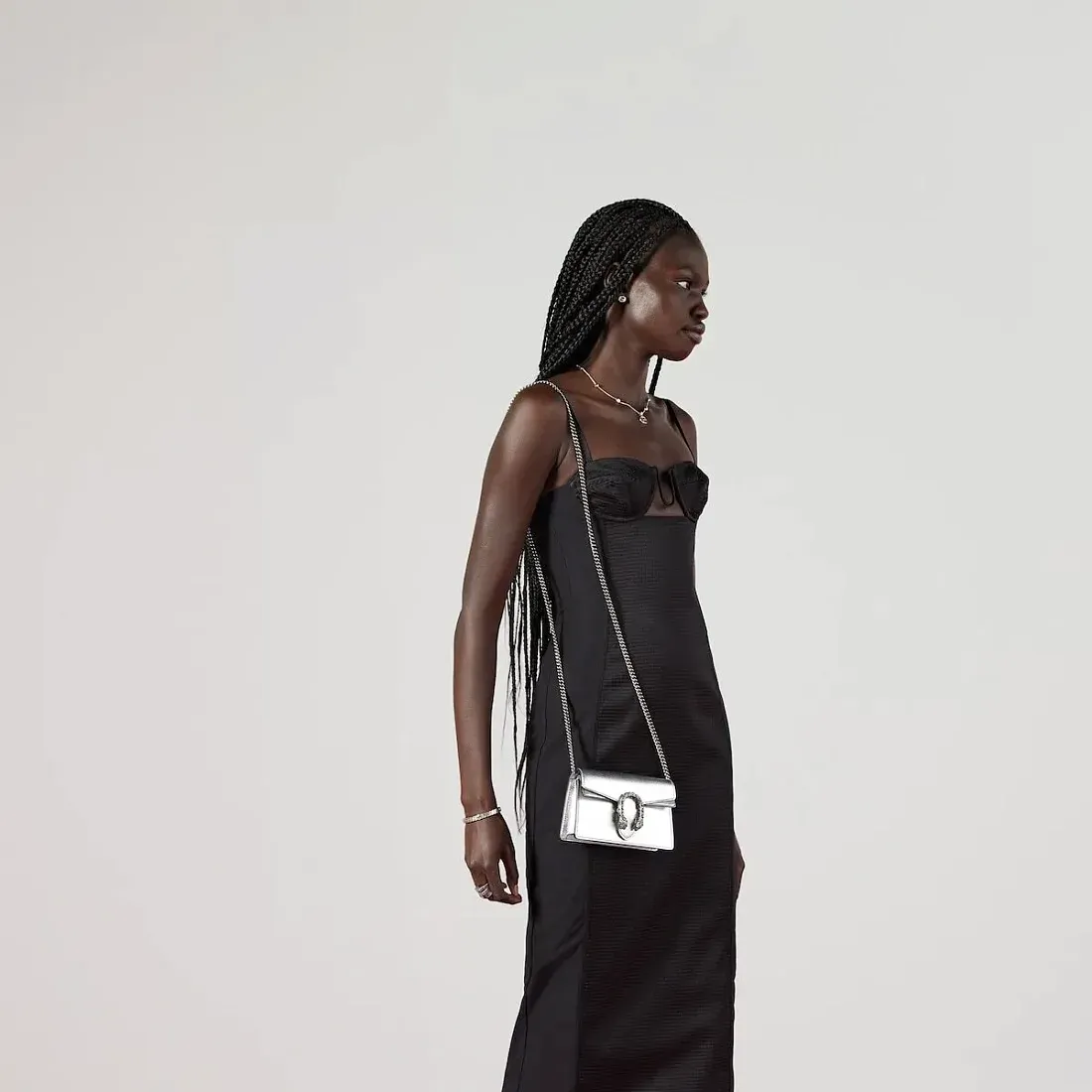 Gucci Мини-сумка Dionysus Silver Lame - фото 2