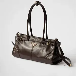 Prada Средняя кожаная сумка Dark Brown - фото 3