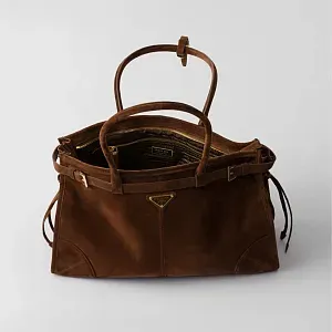 Prada Большая замшевая сумка - фото 4