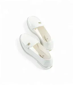 Chanel Кожаные мокасины White - фото 2