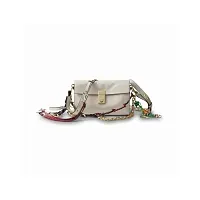 Prada Маленькая сумка Soft Sound из кожи с декоративными подвесками White - фото 1