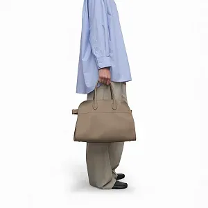The Row Сумка Soft Margaux 15 Smoked Taupe из кожи - фото 2