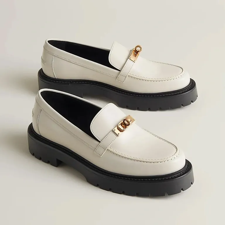 Лоферы Icone Hermes White / Gold - фото 1