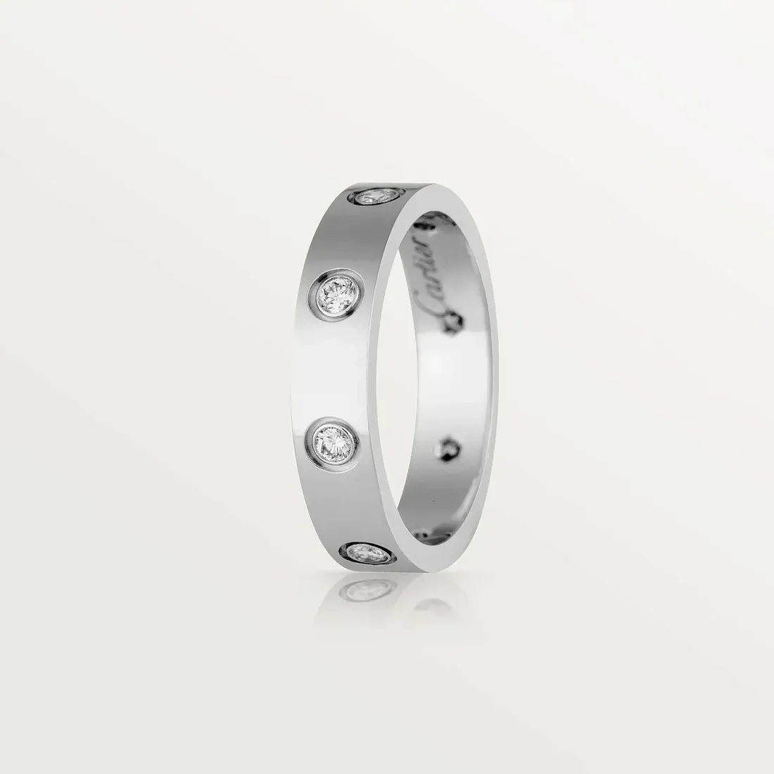 Cartier Обручальное кольцо Love 8 бриллиантов White Gold - фото 4