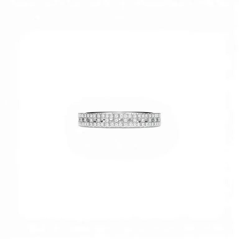 Обручальное кольцо Tiffany T True Narrow Ring in White Gold with Pave Diamonds Men - фото 1