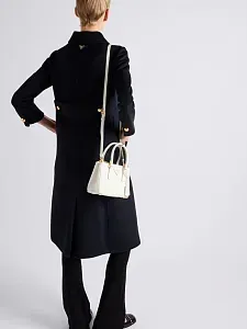 Prada Мини-сумка Galleria из сафьяновой кожи White - фото 5
