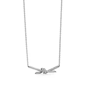 Tiffany & Co. Подвеска Knot Pendant with Diamonds White Gold - фото 1