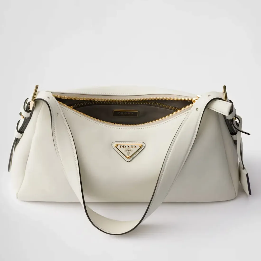 Prada Сумка на плечо Aimee Medium из кожи White - фото 3