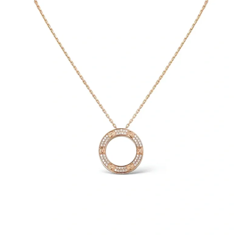 Колье Cartier Love, paved Men Rose Gold - фото 1