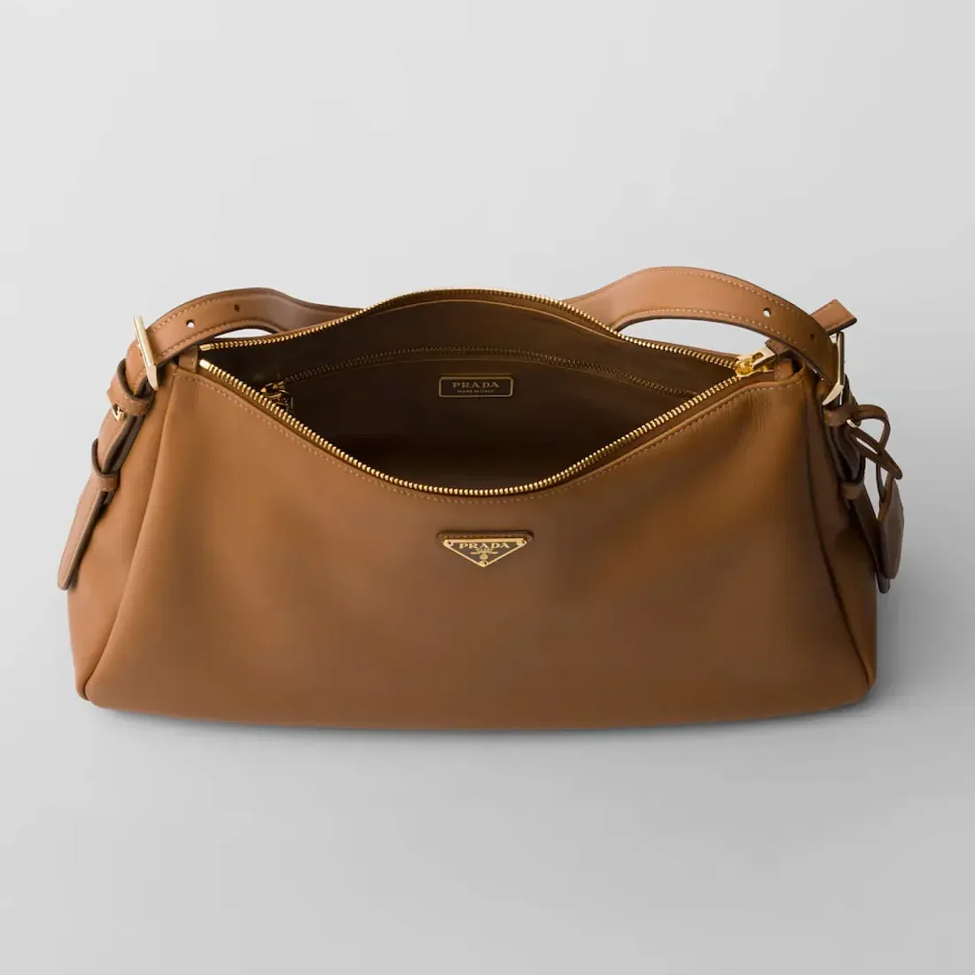 Prada Сумка на плечо Aimee Large из кожи Caramel - фото 4
